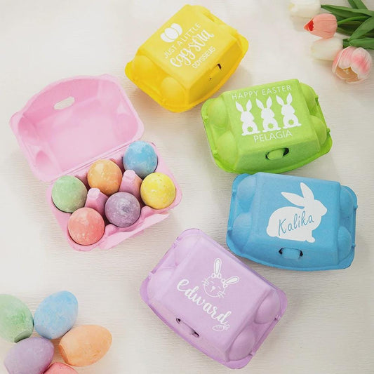Custom Easter Bunny Egg Carton with Chalk Eggs