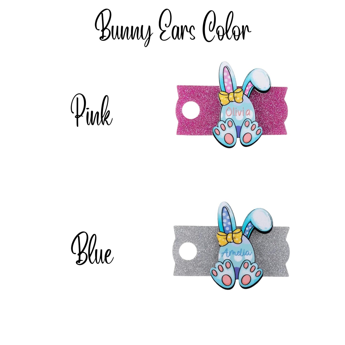 Easter Bunny Acrylic Glitter Lid Tumbler Name Plate