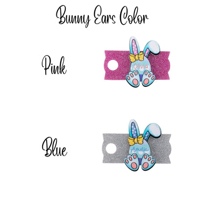 Easter Bunny Acrylic Glitter Lid Tumbler Name Plate