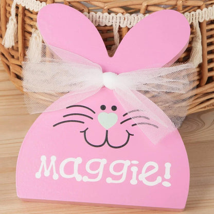 Personalized Easter Bunny Wooden Ornament