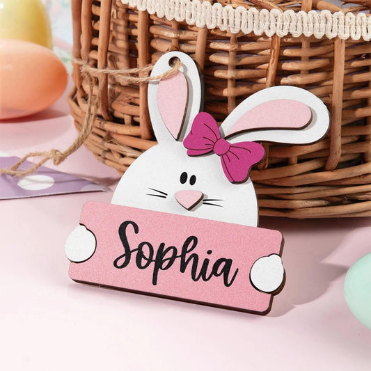 Personalized Bunny Shape Name Tag for Easter