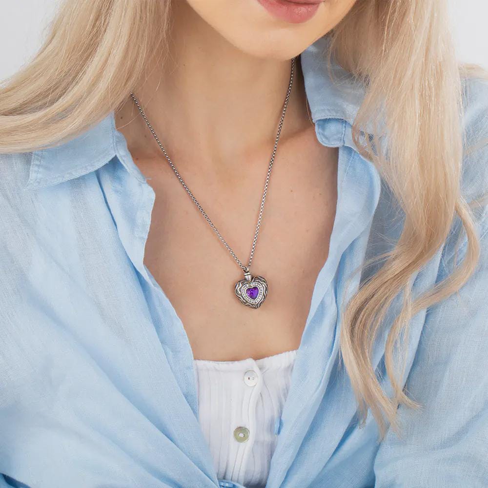 Personalized Dainty Heart Cremation Urn Necklace