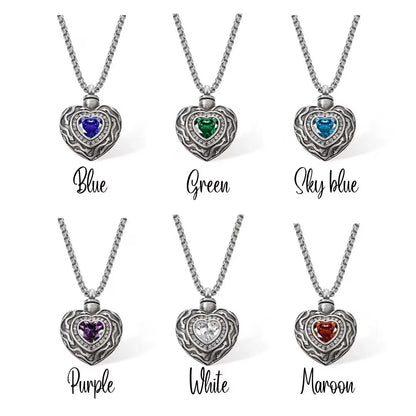 Personalized Dainty Heart Cremation Urn Necklace
