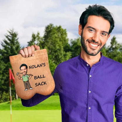Custom Name & Face Photo Golf Ball Sack