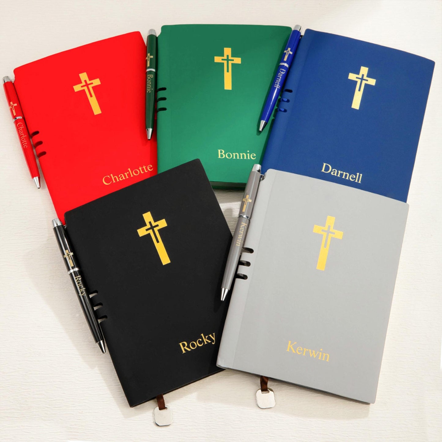 Personalized Cross Notebook with Name