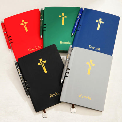Personalized Cross Notebook with Name