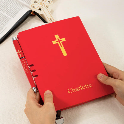 Personalized Cross Notebook with Name