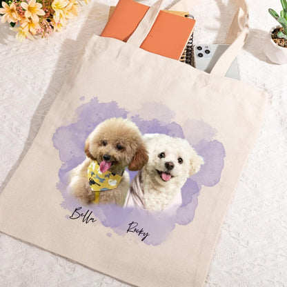 Personalized Pet Portrait Tote Bag