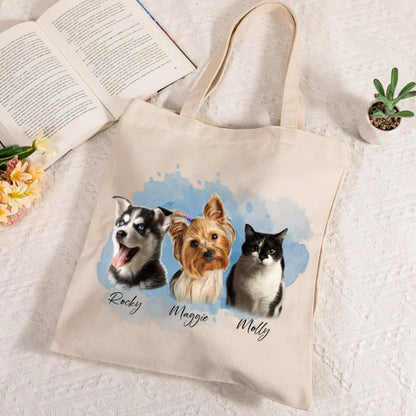 Personalized Pet Portrait Tote Bag