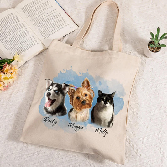 Personalized Pet Portrait Tote Bag