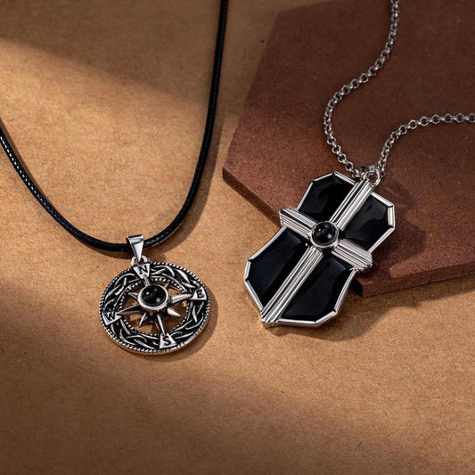 Custom Gothic Cross Projection Necklace