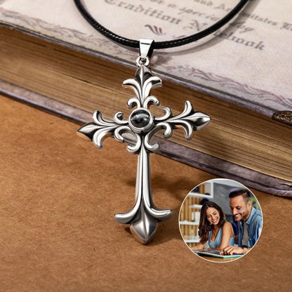 Custom Gothic Cross Projection Necklace