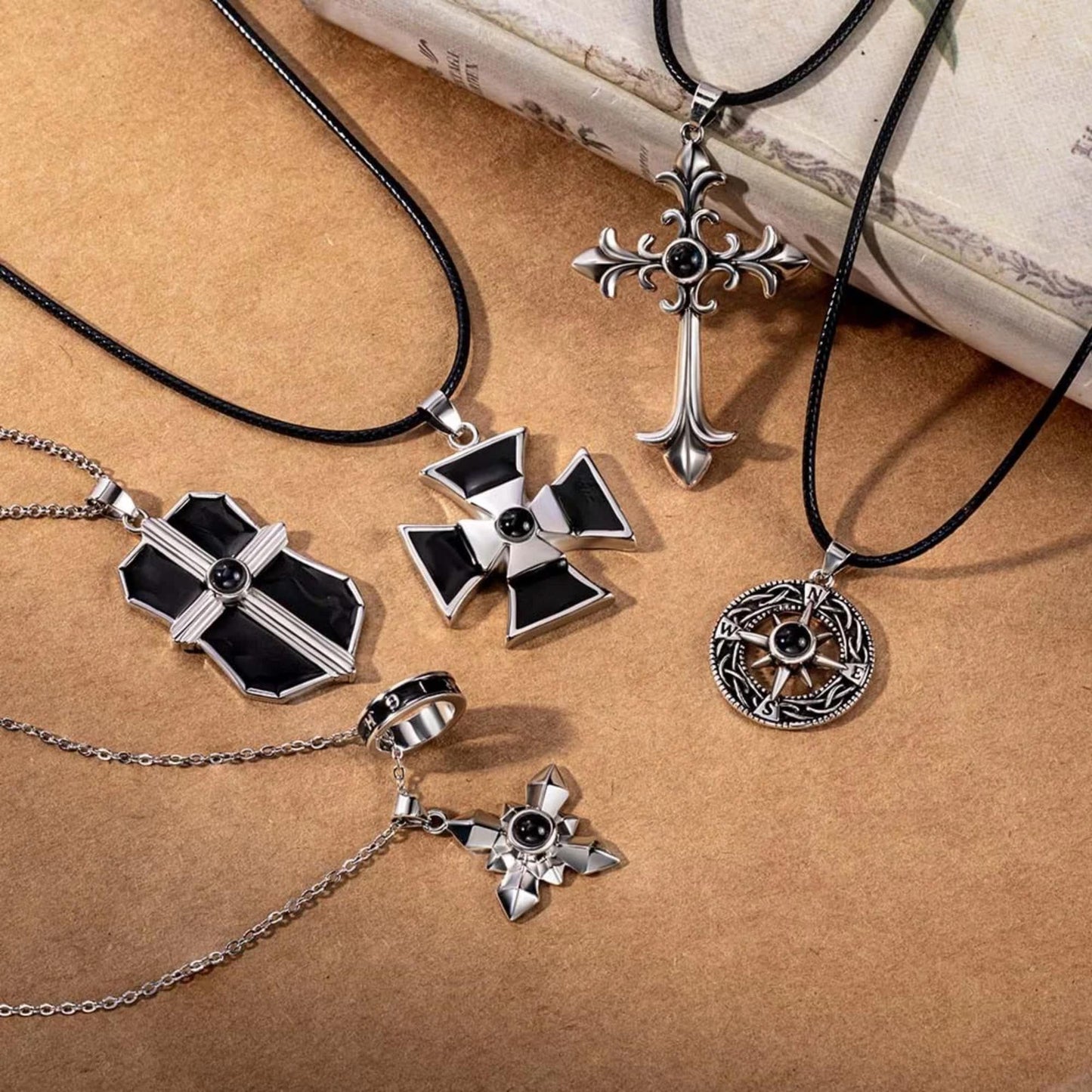 Custom Gothic Cross Projection Necklace