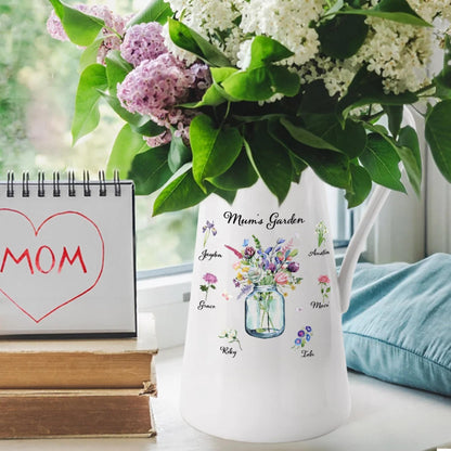 Personalized Watercolor Birth Flowers Vase