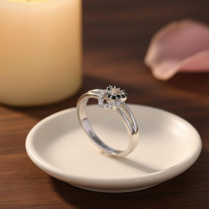 Personalized Interlocking Hearts Ring