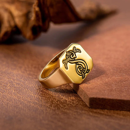 Personalized Double Initials Signet Ring