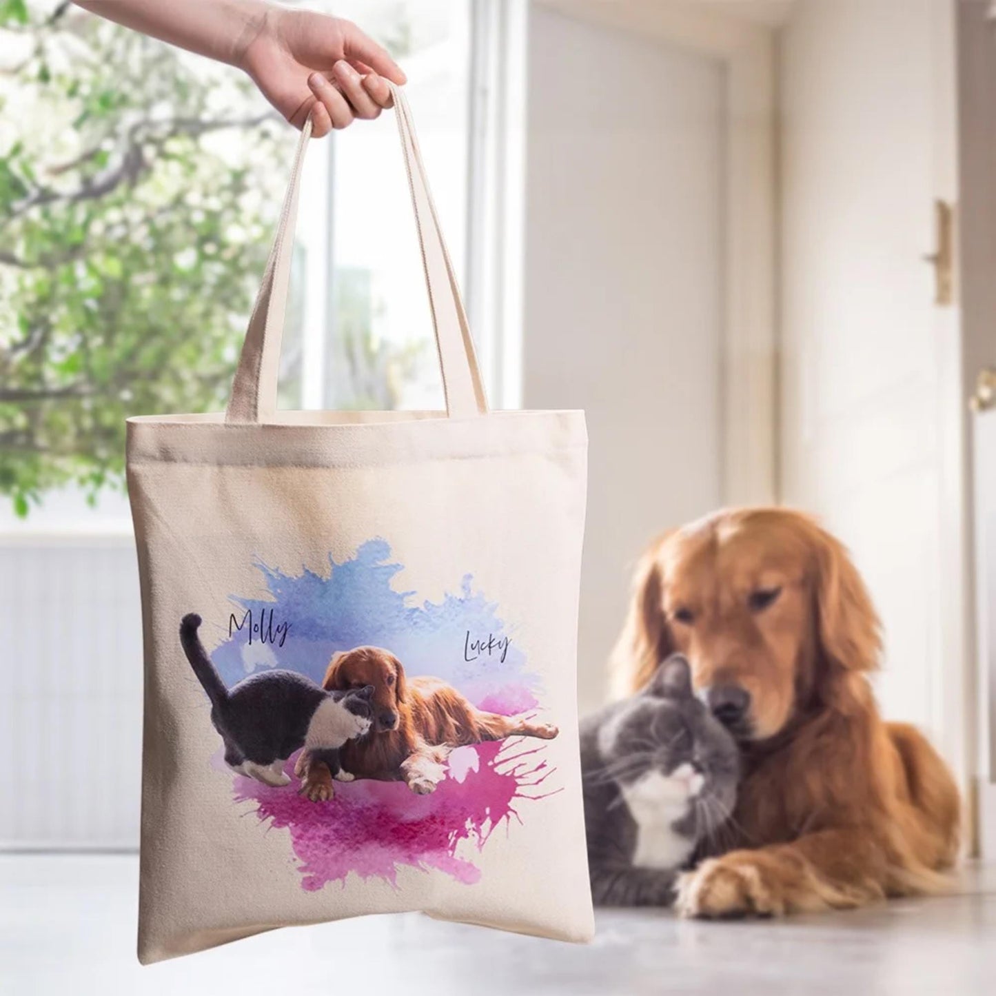 Personalized Pet Portrait Tote Bag
