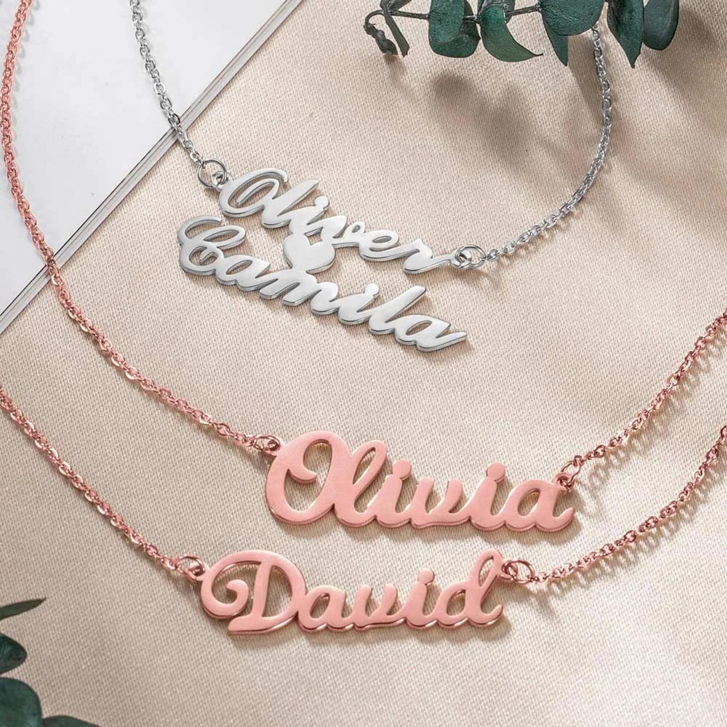 Personalized Double Layer Names Necklace