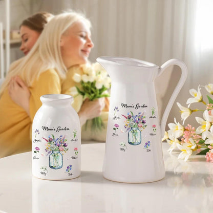 Personalized Watercolor Birth Flowers Vase