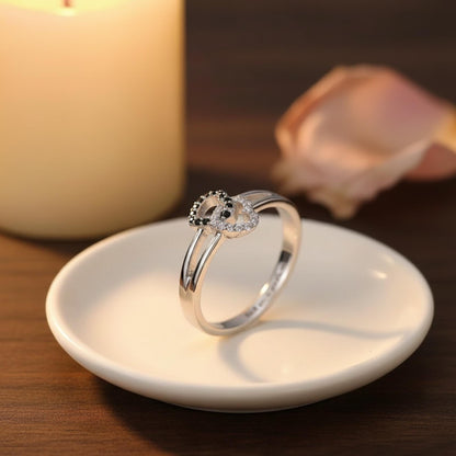 Personalized Interlocking Hearts Ring