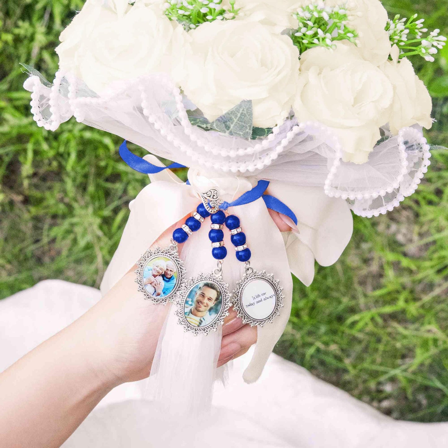 Personalized Multi Photo Charm for Wedding Bouquet