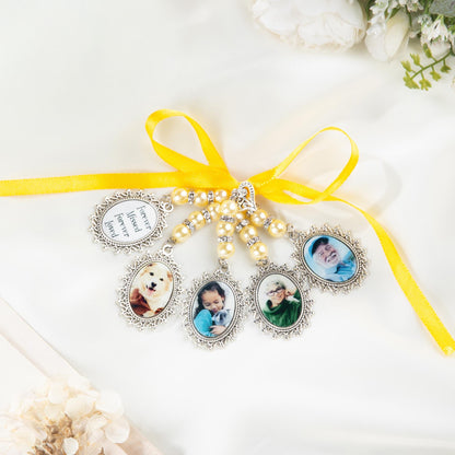 Personalized Multi Photo Charm for Wedding Bouquet