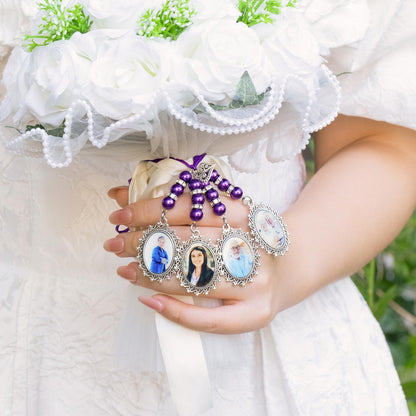 Personalized Multi Photo Charm for Wedding Bouquet