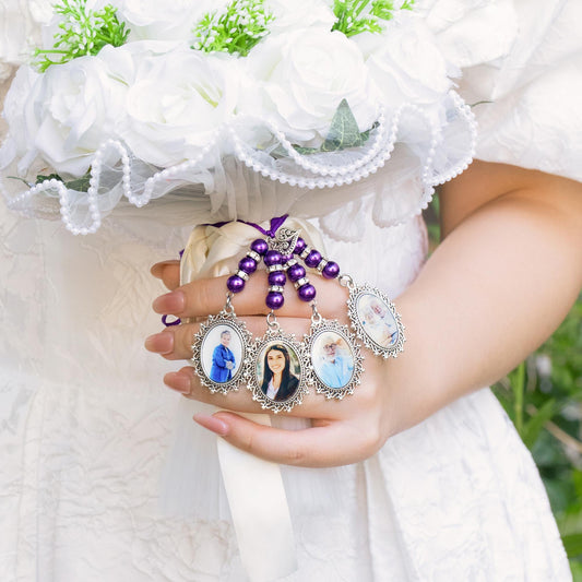 Personalized Multi Photo Charm for Wedding Bouquet