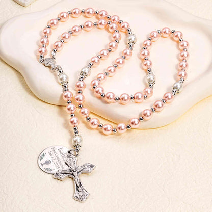 Personalized Name & Date Rosary Necklace
