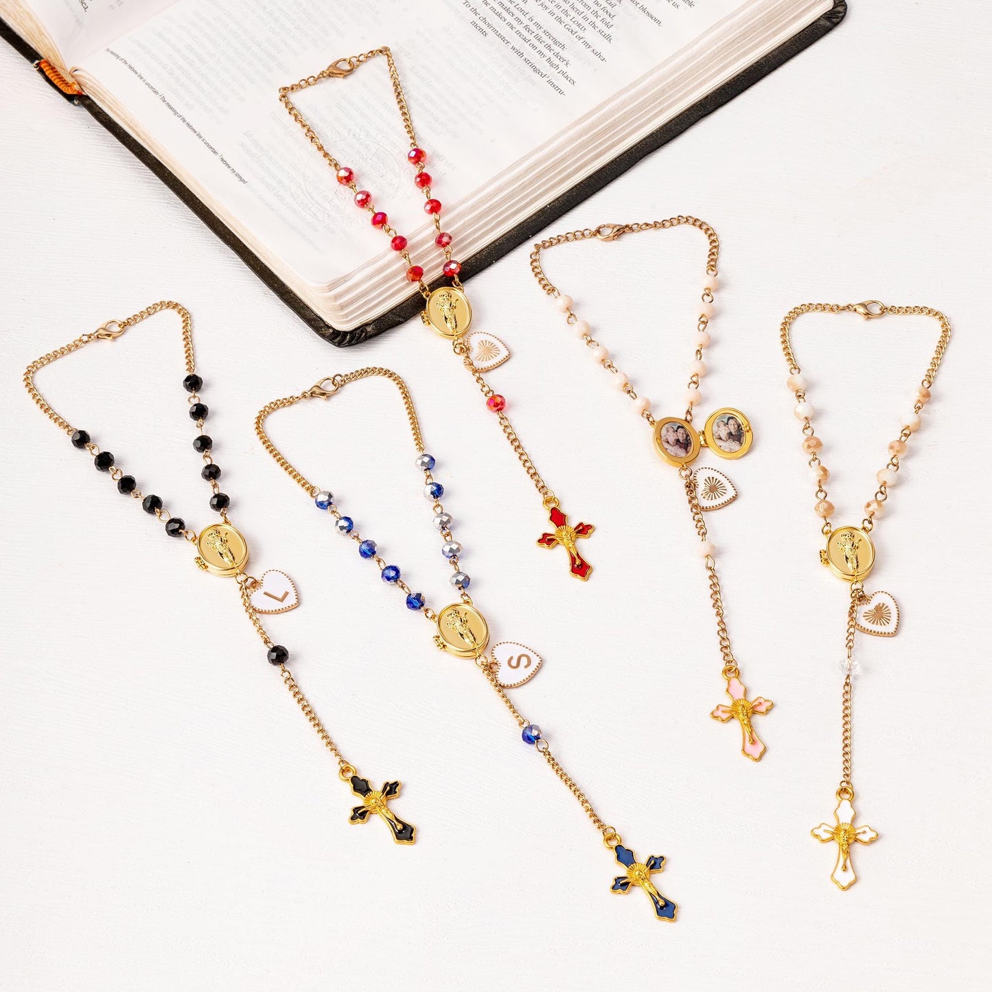 Personalized Name & Date Rosary Necklace