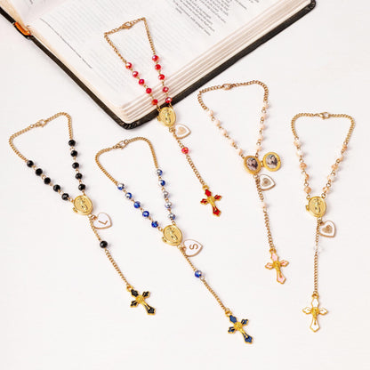 Personalized Name & Date Rosary Necklace