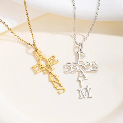 Bible Verse Cross Necklace