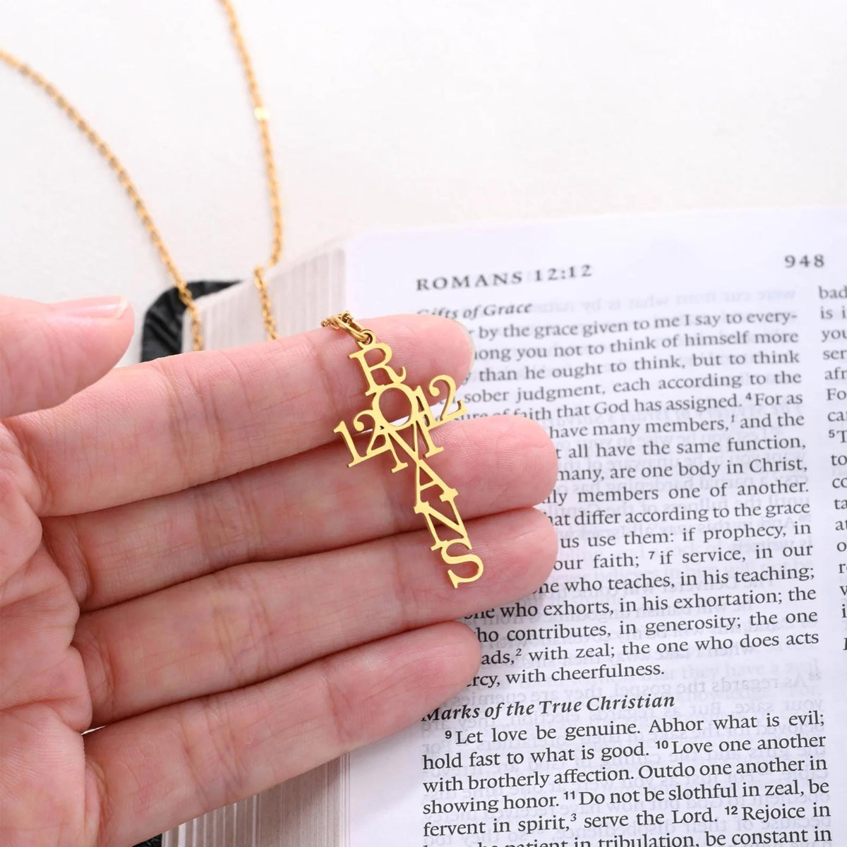 Bible Verse Cross Necklace