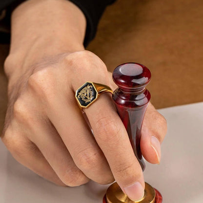 Custom Intertwined Monogram Signet Ring