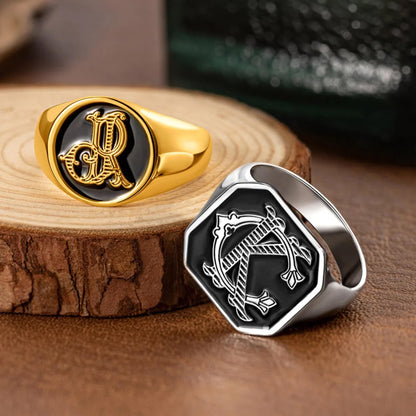 Custom Intertwined Monogram Signet Ring