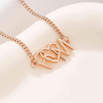 Double Interlocking Initials Bracelet with Heart or Paw