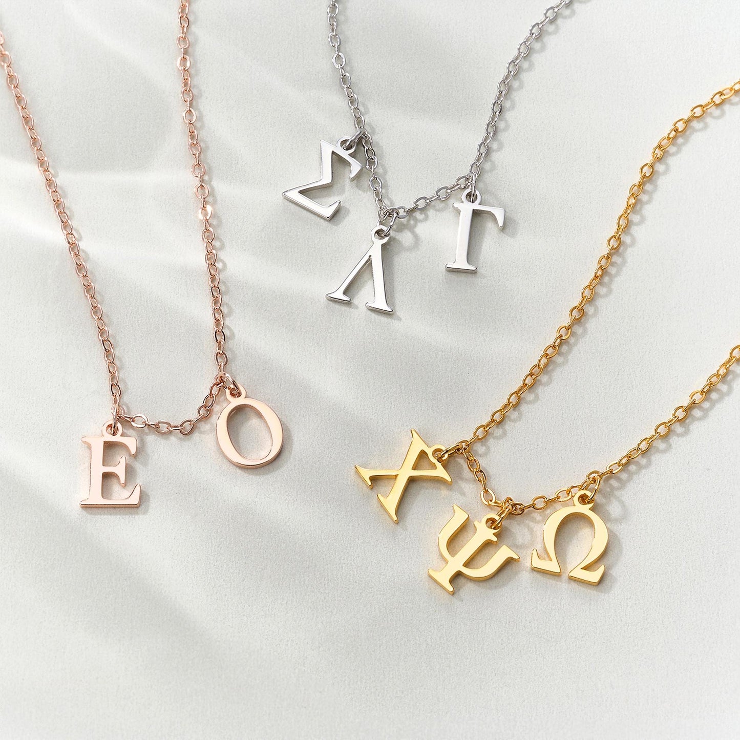 Personalized Sorority Necklace Greek Letters Pendant