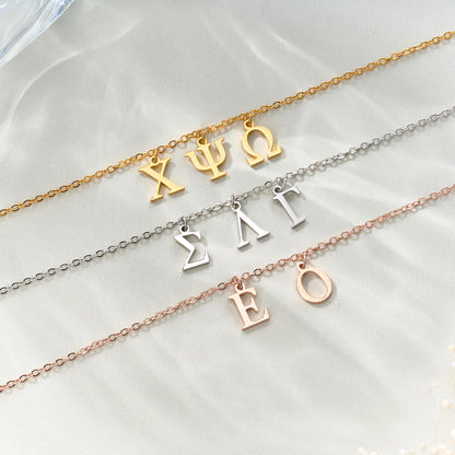 Personalized Sorority Necklace Greek Letters Pendant