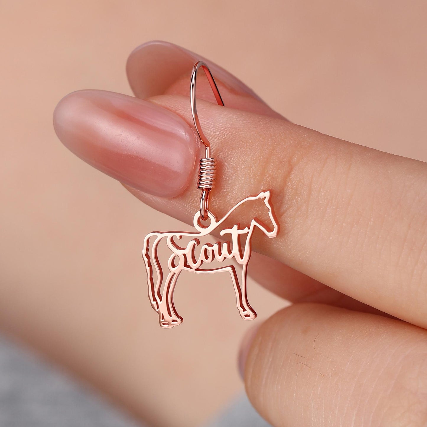 Personalized Horse Silhouette Dangle Earrings