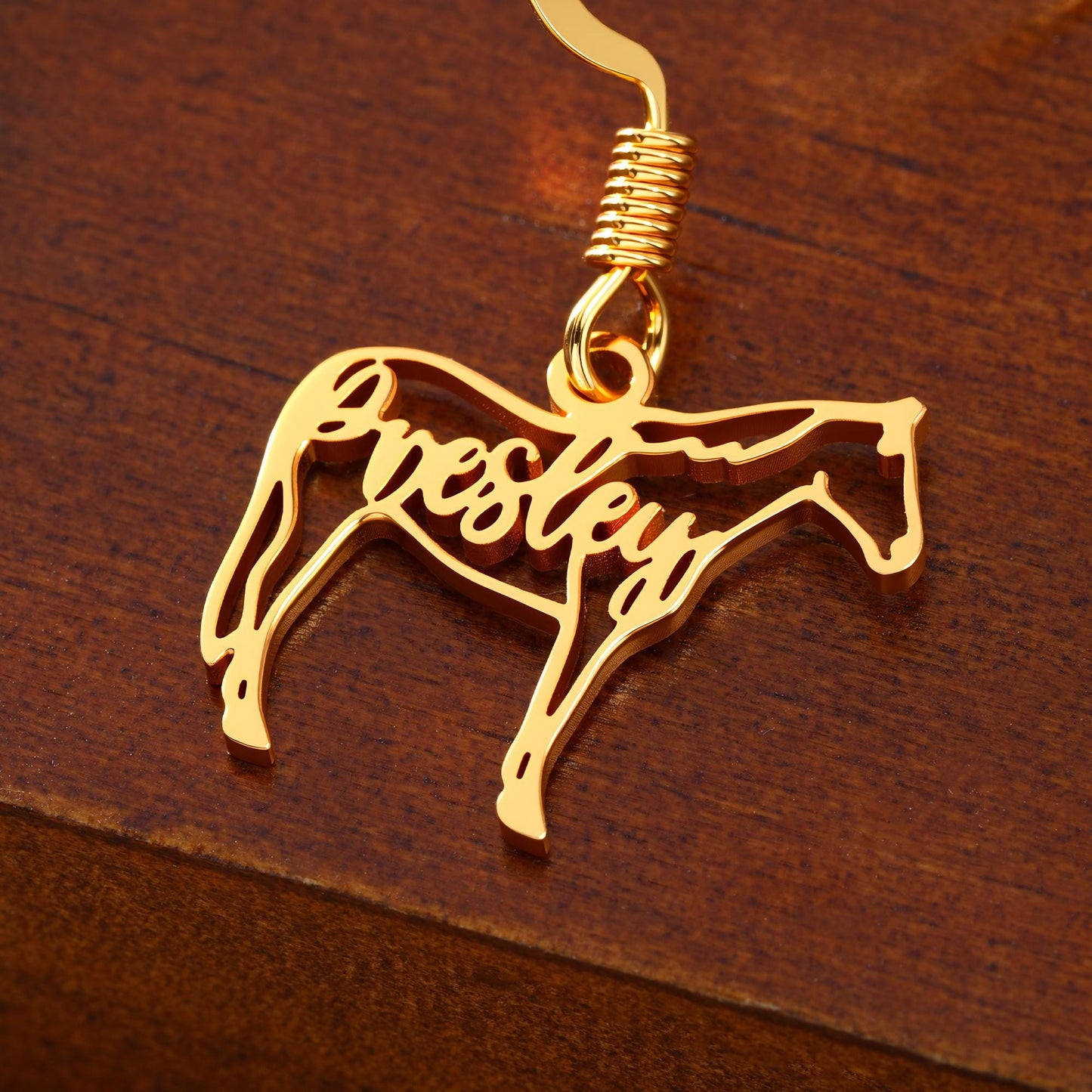 Personalized Horse Silhouette Dangle Earrings