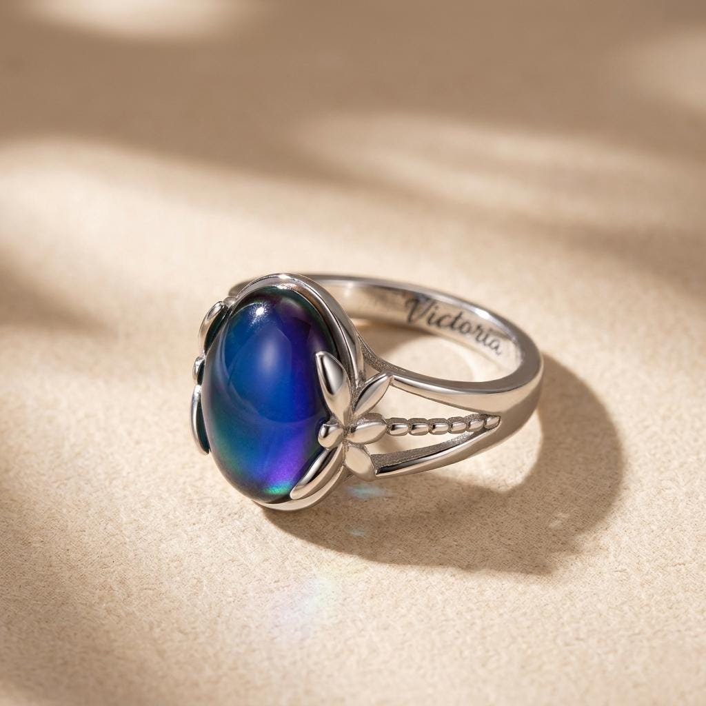 Mood Ring with Custom Inner Engraving
