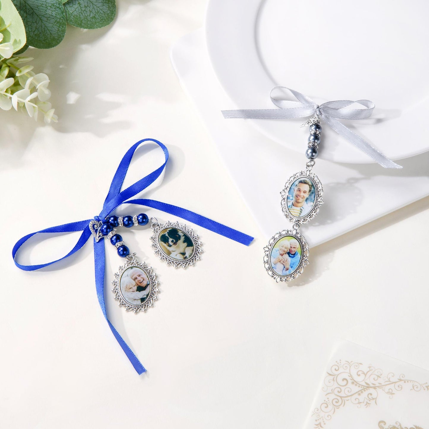 Personalized Multi Photo Charm for Wedding Bouquet