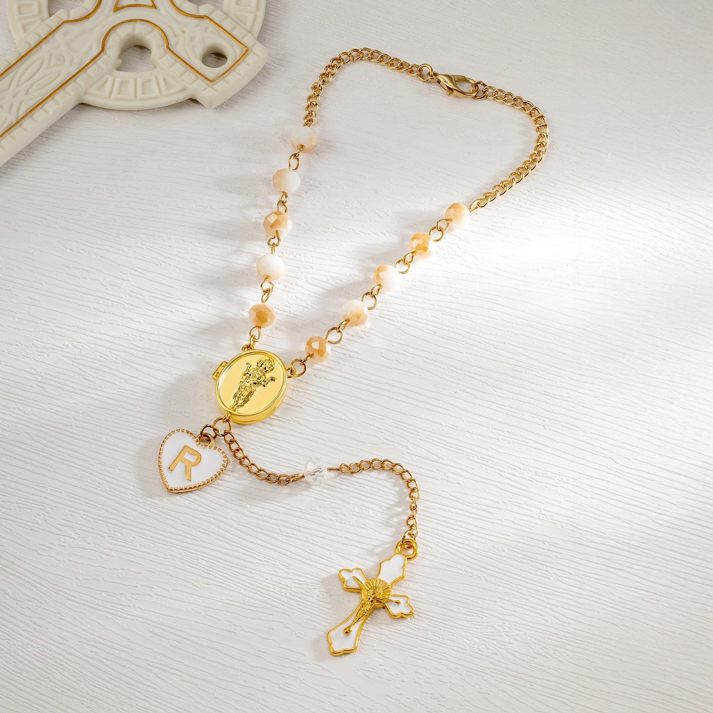 Custom Cross Steering Wheel Rosary Charm