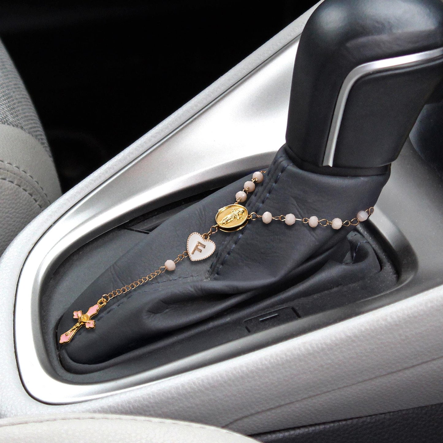 Custom Cross Steering Wheel Rosary Charm