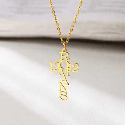 Bible Verse Cross Necklace