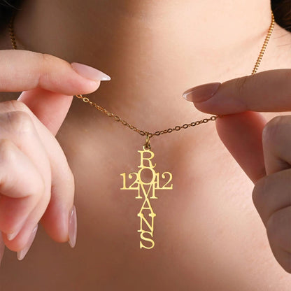 Bible Verse Cross Necklace
