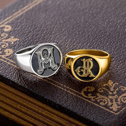 Custom Intertwined Monogram Signet Ring