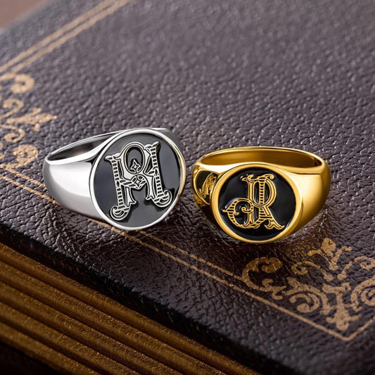 Custom Intertwined Monogram Signet Ring