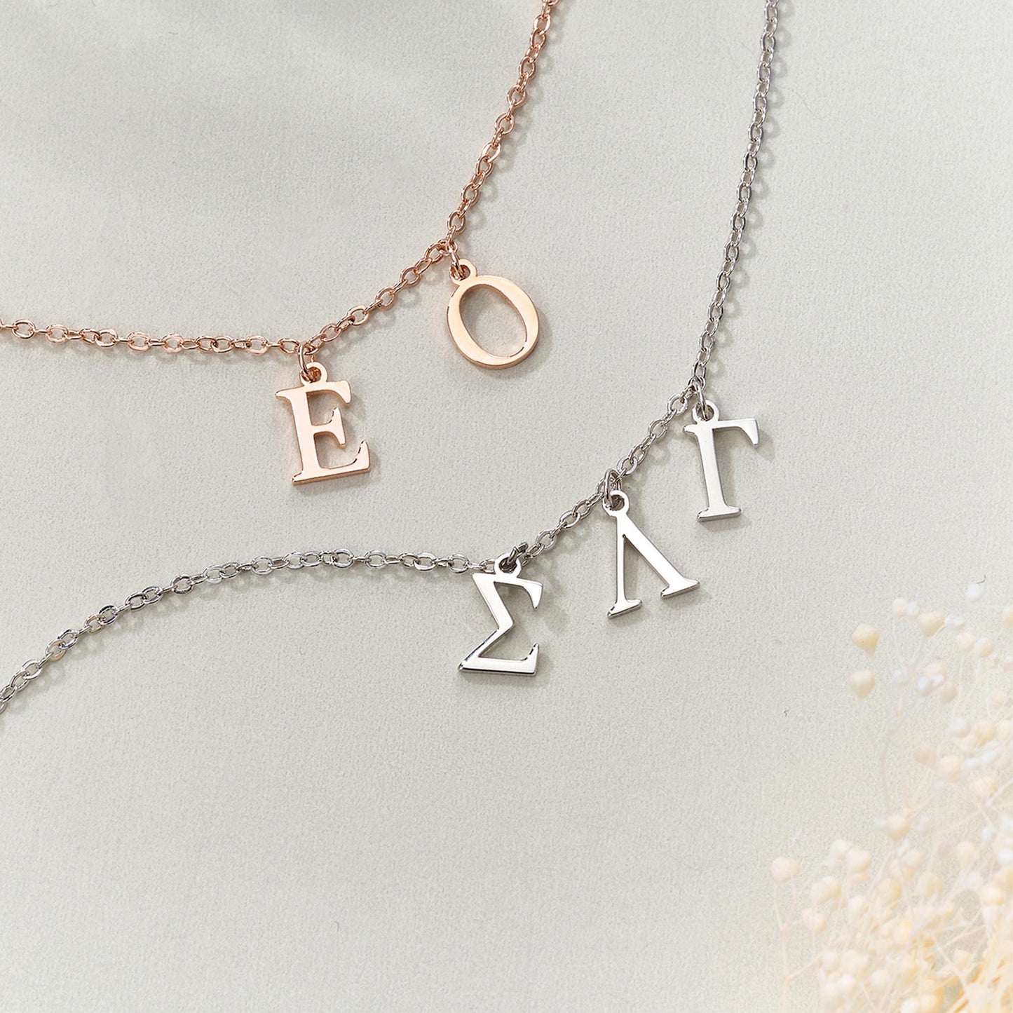 Personalized Sorority Necklace Greek Letters Pendant