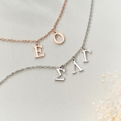 Personalized Sorority Necklace Greek Letters Pendant